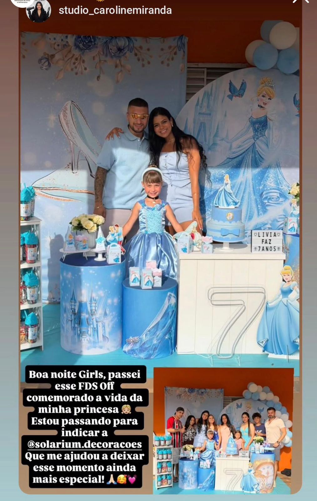 Relato cliente Livia — festa Cinderela