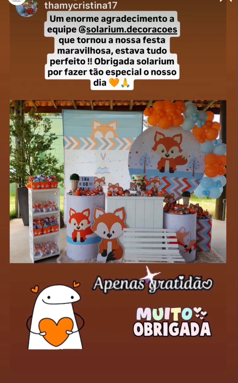Relato cliente Thamy — chá raposinha